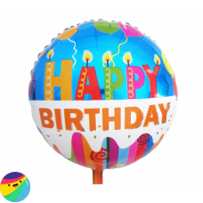 Folija balon - Happy Birthday svečke in baloni